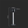Lampka stołowa nocna V-TAC 3W LED 37cm ładowanie ściemnianie czarna VT-7576 3000K 310lm